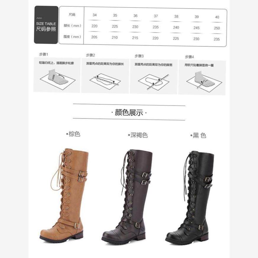 35-43 plus-size lady rivet rider boots女士长筒秋冬骑士靴 1