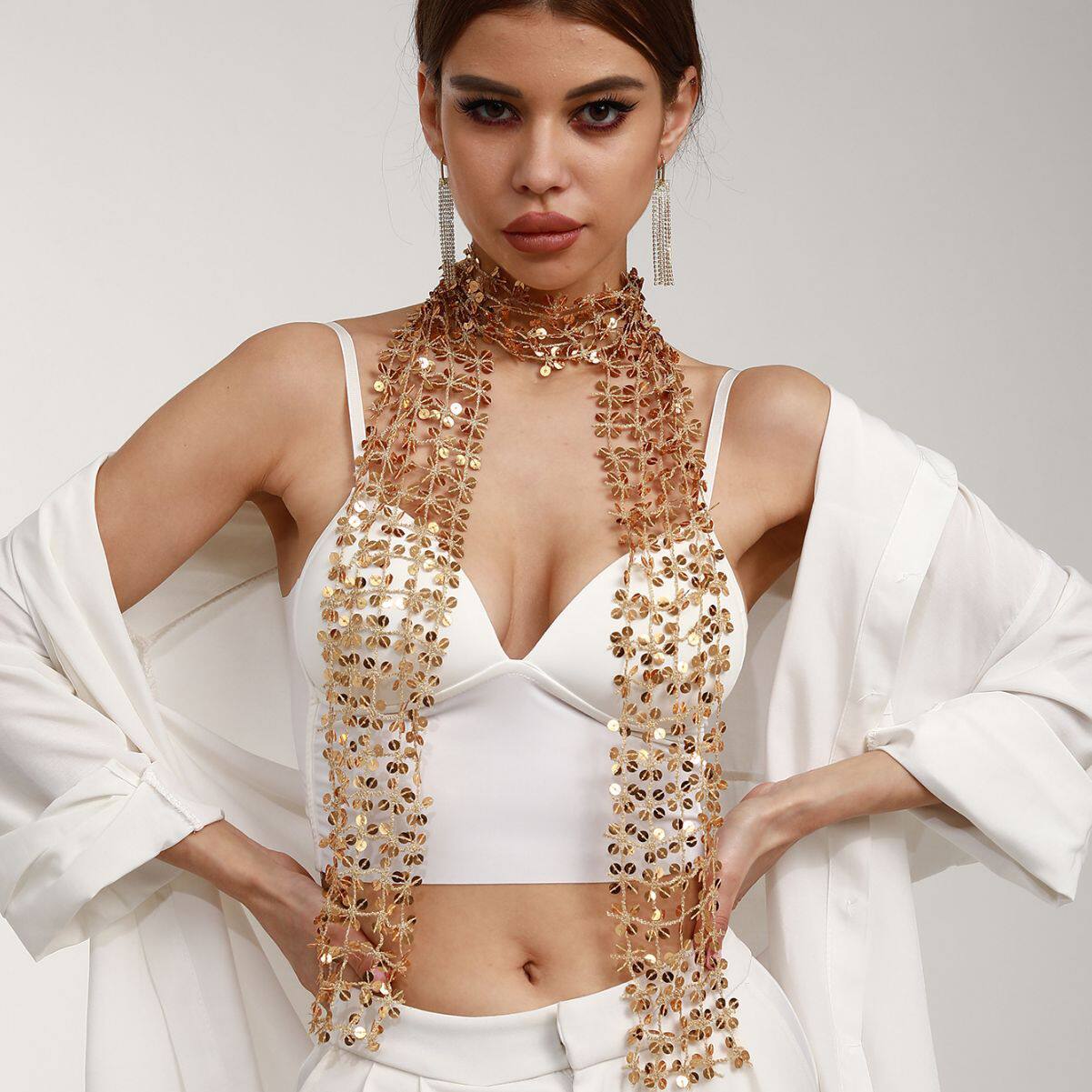 欧美时尚配饰亮片围巾 Fashion women's accessory sequin scarf