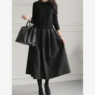 Splice Wool Dress 打底毛衣裙拼接连衣裙Winter 2023日韩秋冬长款