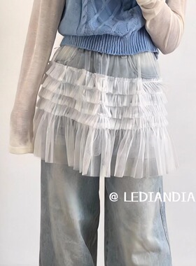 叠穿屁帘！优质纱帘小贵但很值韩款博主同款叠穿裙子半身裙蛋糕裙