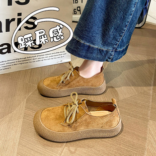 覆古森系勃肯鞋女鞋2026新款春季百搭浅口豆豆单鞋34码休闲0123r