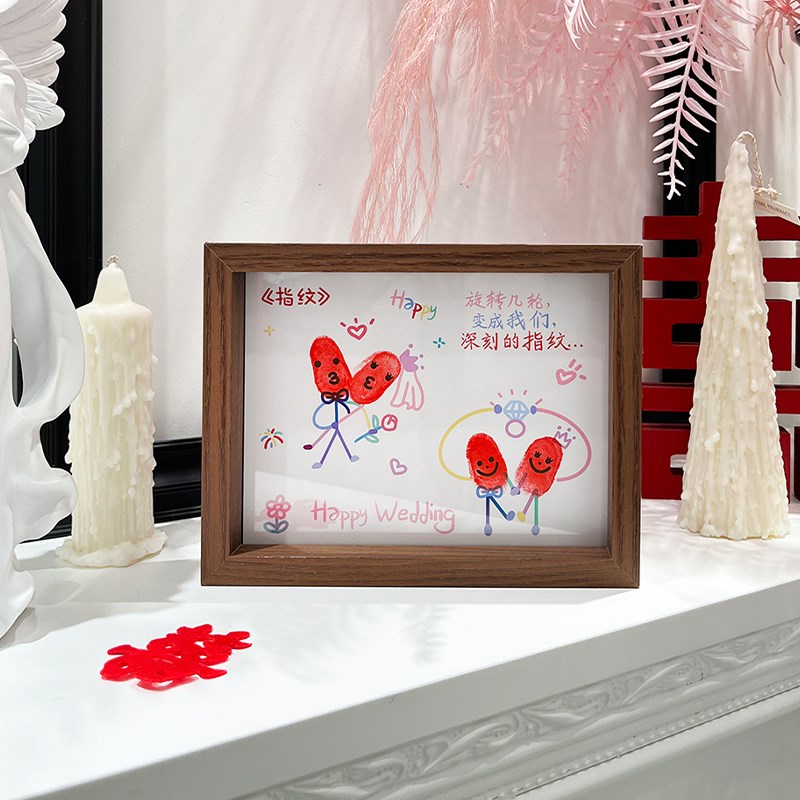 速发糊涂娘娘结婚礼印装饰纪念台婚摆订按手物承诺书相框摆件送新