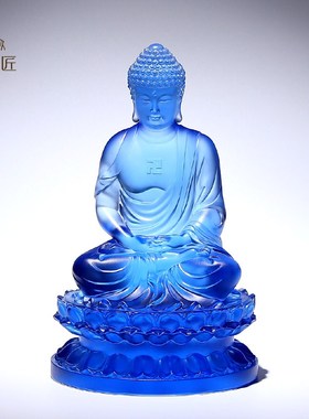 速发琉璃药师佛七佛像释迦牟奉佛桌供尼镇宅请供用佛像摆件