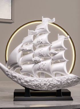 速发一帆风顺帆装摆件家居饰品客厅酒柜电业柜船饰品开视礼物乔迁