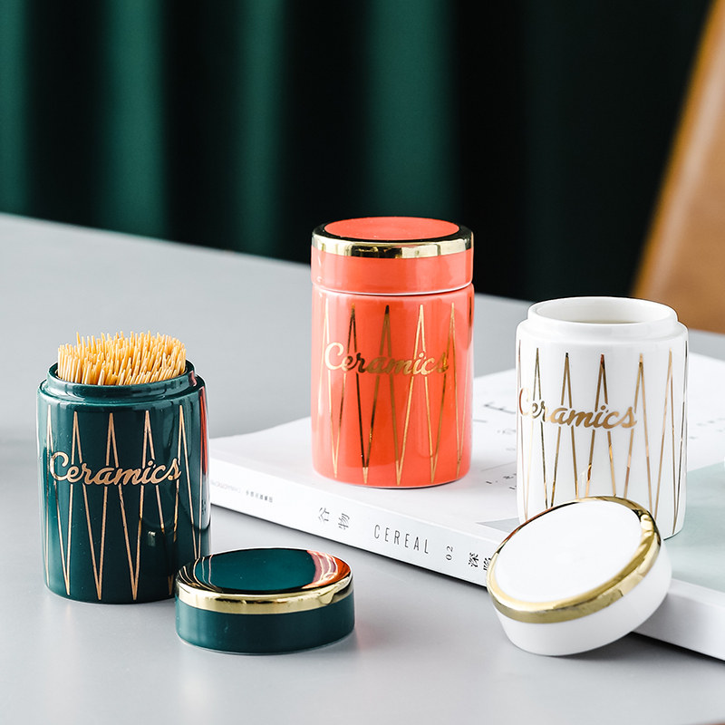 速发欧式创时陶瓷牙签筒个性意尚家用牙签盒牙签纳棉签盒客厅收罐,收纳整理,牙签盒,淘宝优惠券,粉丝福利购,淘宝优惠卷