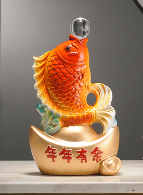 速发厅玄有余摆件锦鲤客年酒柜电视柜年关办公室中式高档轻奢乔迁