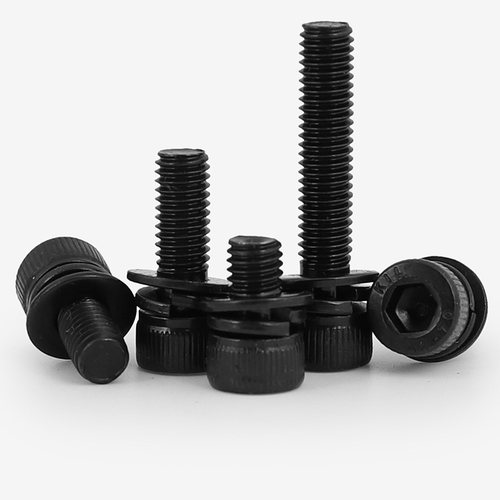 速发M2.5M4M杯M6M8黑色04不锈钢圆三头内六角柱组合螺丝钉5头螺栓