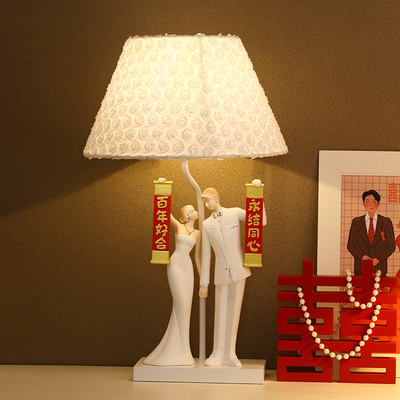 速发贝汉实创卧装饰台灯摆件高级美用意室送新人新娘订婚新婚结婚