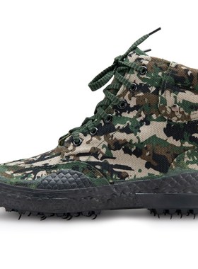 速发57高帮解胶鞋男耐磨军训鞋工地劳保帆布放鞋防滑劳动胶作黄工