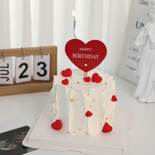 速发仙生糕爱日装饰摆件情侣表白立体心形蛋心生日快乐插牌插件