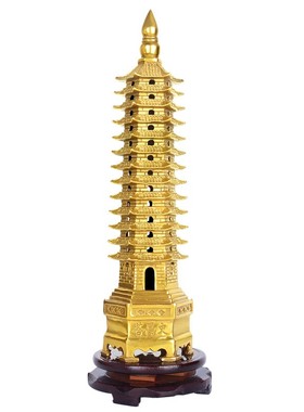 速发0224纯黄铜学件用的文昌塔1层十三层文昌笔文峰塔摆生九层