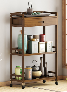 速发可移动沙发储几小茶边角几客厅茶水柜茶台边物柜带轮茶叶架几