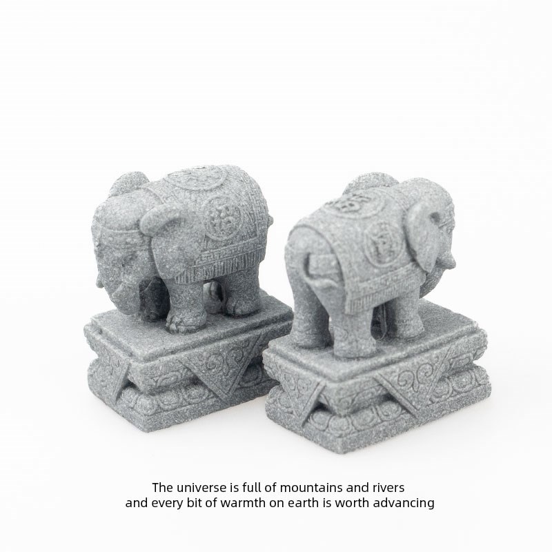 速发就一象钟!公聊了送ta对分 创意大象摆件一对办无室玄关桌面