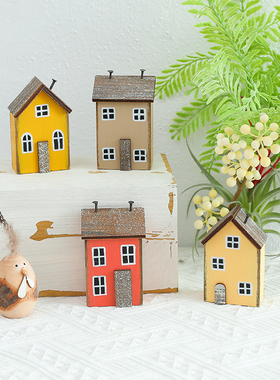 速发橱制小房子饰件美式幼儿园手工家居木柜桌面造景装摆创意饰品