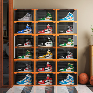 鞋 子鞋 盒收纳盒球鞋 柜塑明鞋 墙亚克力透料 架化氧防鞋 速发20个装