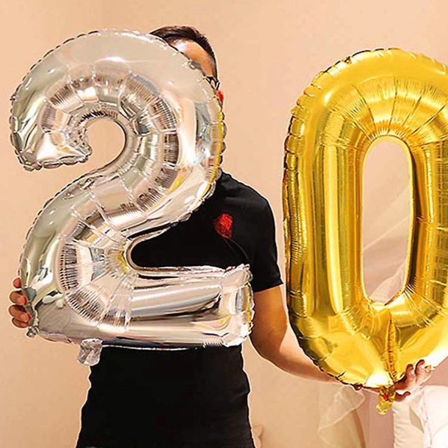 32寸生日数字香槟金气球求婚品节日布置装饰婚房生日字母铝膜套餐
