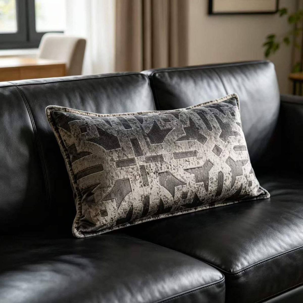 欧式时尚轻奢进口割绒深咖色抱枕高端沙发床头靠垫高级感腰枕百搭