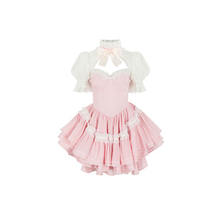 NYE新年礼物|甜心礼服 粉白拼色蕾丝连衣裙Selkie Collection