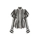 Selkie 黑白粗理竖纹印花 百搭衬衫 上衣 Collection 羊腿袖