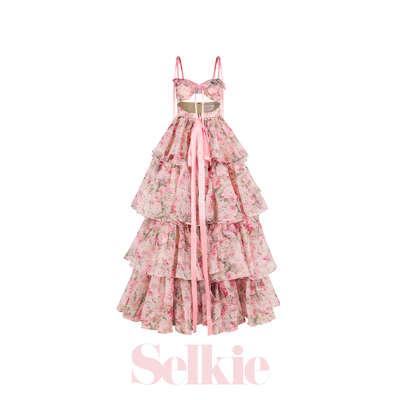 早秋系列｜香槟裙礼服套装裙摆可拆 橘粉玫瑰 Selkie Collection