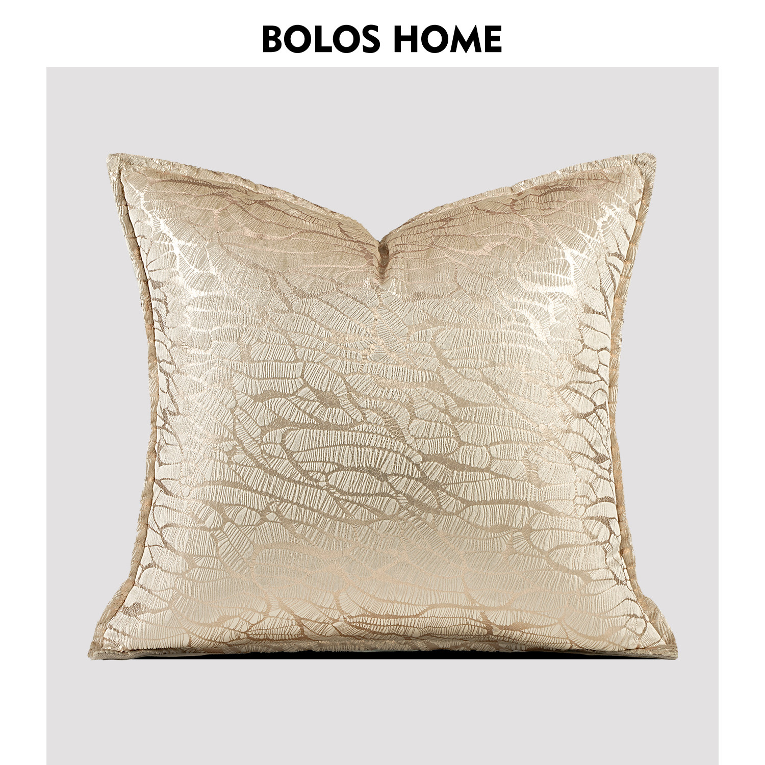 BOLOS HOME 现代轻奢香槟金鎏金奢华绒布样板间酒店沙发客厅抱枕图片