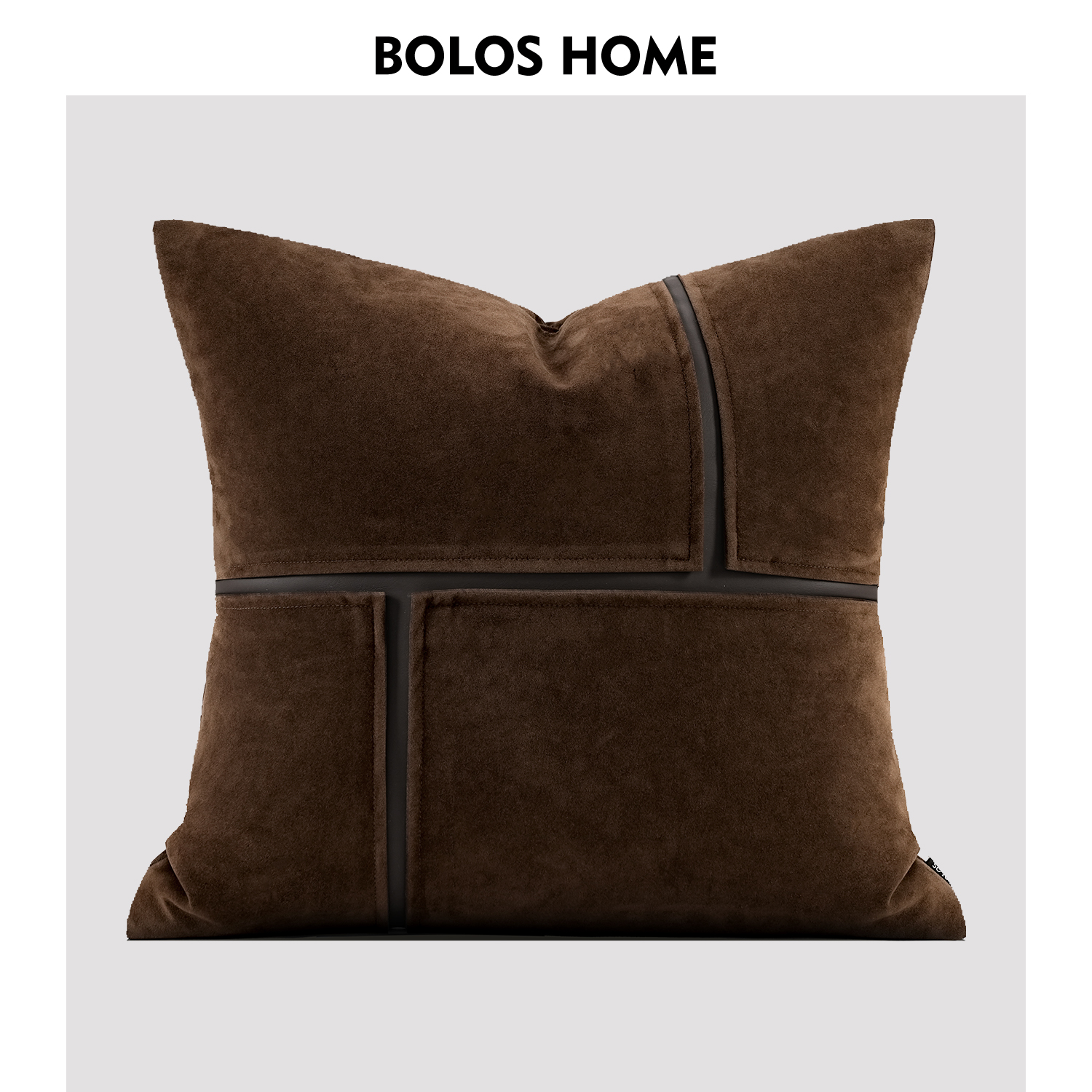 柏洛斯Luna〖落幕〗现代简约咖色几何纹客厅沙发背靠床头抱枕垫