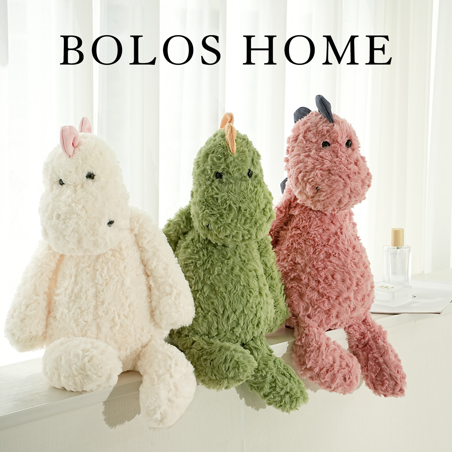 BOLOS HOME毛绒玩具可爱小恐龙玩偶娃娃睡觉抱枕样板间儿童房布置