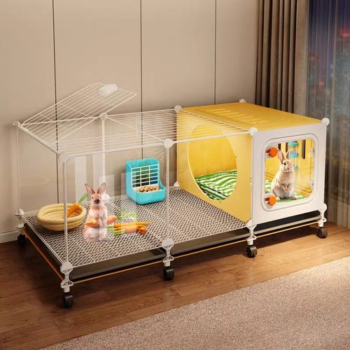 透明观景大号室内兔笼带厕所
