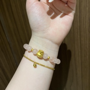 福袋KT猫黄金hello Kitty凯蒂猫手链999足金送女友七夕情人节礼物