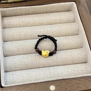 hello kitty黄金戒指足金999凯蒂猫kt猫指环送女友七夕情人节礼物