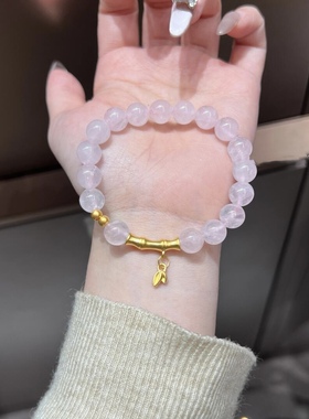 正品足金999黄金竹节手链节节高升手串 送女友老婆七夕情人节礼