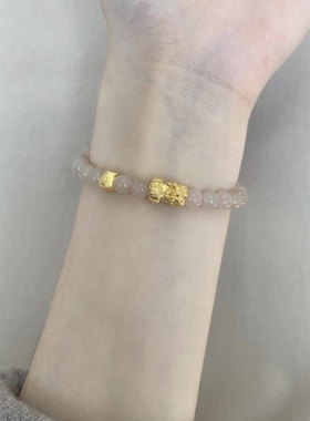 福袋黄金999足金招财貔貅宝宝手链转运珠皮丘送女友老婆七夕礼物