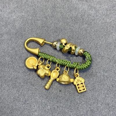 正品黄金宝宝金吉祥三宝蛇婴儿压惊别针足金纯金满月礼物别针胸针