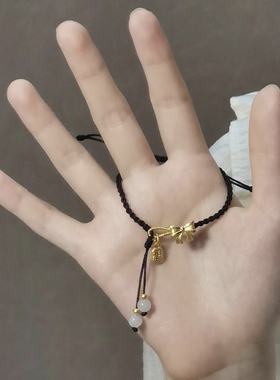 正品黄金999足金在逃公主手链女蝴蝶结送女友老婆七夕情人节礼物