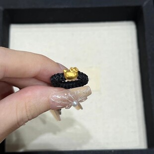 黄金hello kitty戒指足金999凯蒂猫指环送女友老婆七夕情人节礼物