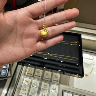 hellokitty黄金吊坠足金9993D硬金kt猫送女友礼物锁骨链坠子项链