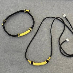 黄金弯管项链女999足金5D硬金编绳吊坠送女友老婆七夕情人节礼物