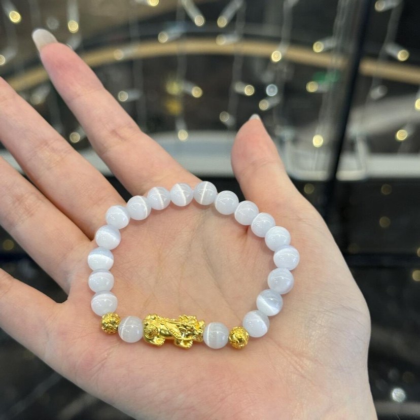 黄金貔貅3D硬金皮丘转运珠手链999足金手串 送女友老婆情人节礼物