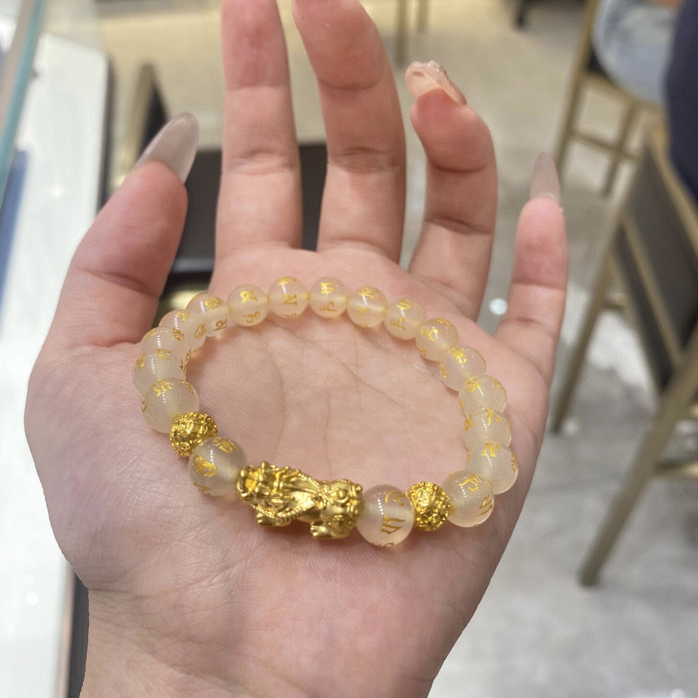 黄金貔貅3D硬金皮丘转运珠手链999足金手串 送女友老婆情人节礼物