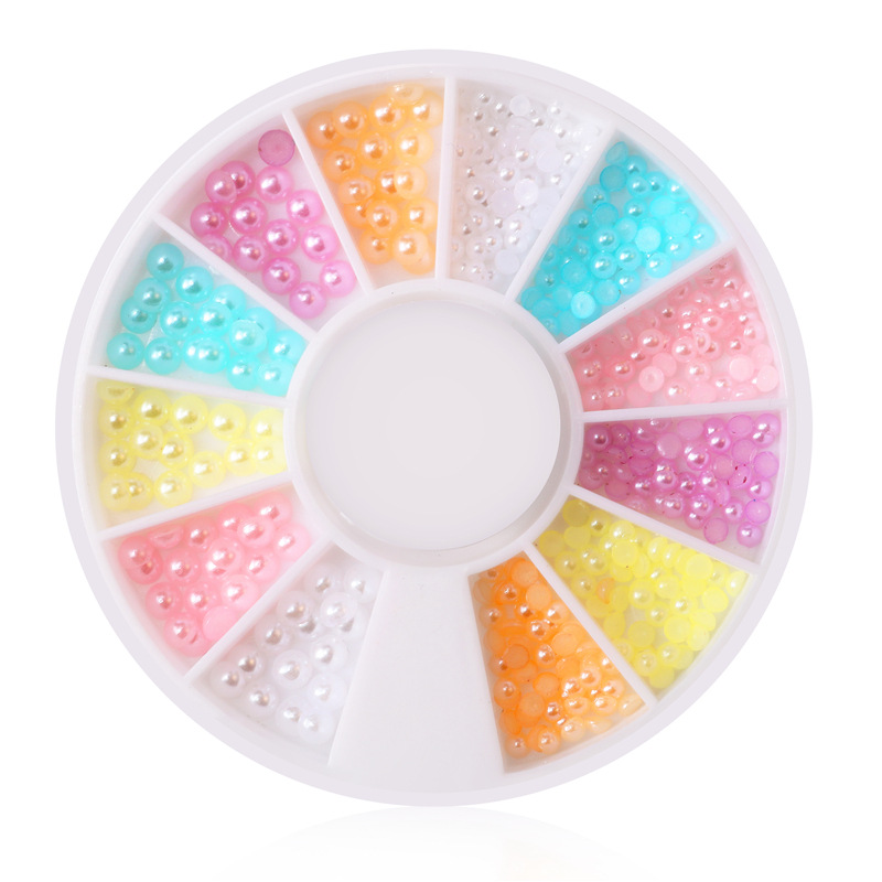 跨境专供速卖通ebay爆款 美甲饰品转盘盒 彩色珍珠饰品盒 2mm