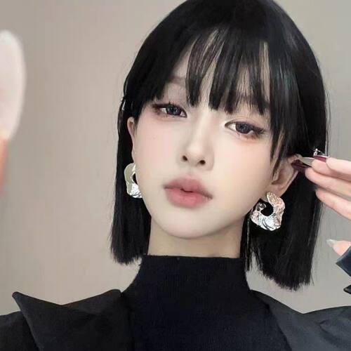 气质夸张不规则金属褶皱耳环女欧美风小众设计感耳钉独特耳饰