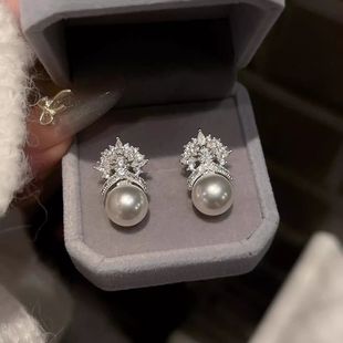 冰雪女王精致气质珍珠耳环女耳钉高级感轻奢耳饰ins小香风耳钉