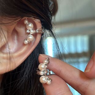 法式轻奢高级感珍珠耳夹无耳洞女气质耳廓夹精灵耳骨夹