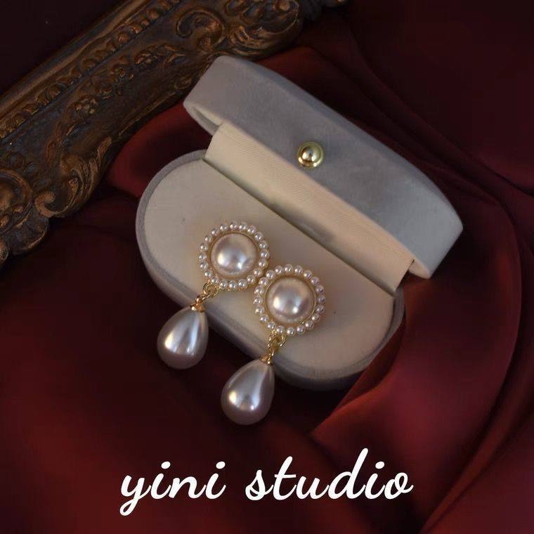 港风美人毛晓彤同款宫廷复古法式文艺水滴珍珠质感耳饰耳环耳钉,饰品/流行首饰/时尚饰品新,耳环,淘宝优惠券,粉丝福利购,淘宝优惠卷