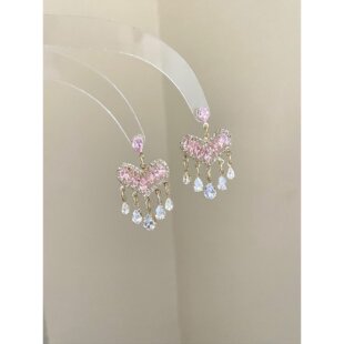 Vintage古着 Powdery hanging curtain耳饰