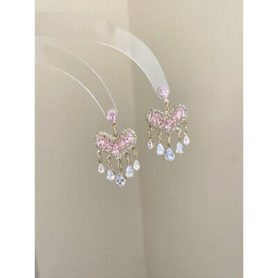 Vintage古着 Powdery hanging curtain耳饰