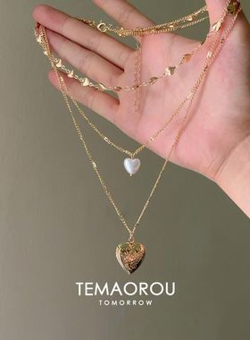 Vintage 古着「Locket Story」爱心锁骨链