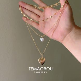 Vintage 古着「Locket Story」爱心锁骨链