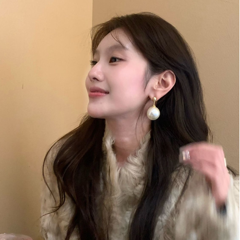 法式千金风大号珍珠吊坠耳钉女轻奢高级感气质耳饰独特漂亮耳环图片