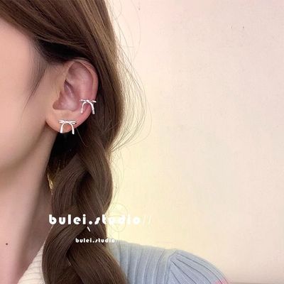合金耳饰 韩系蝴蝶结甜美芭蕾小巧耳环耳钉耳饰无耳洞耳夹耳骨夹